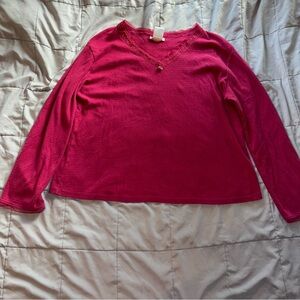 Secret pink long sleeve top with lace detailing. Possibly size M/L.